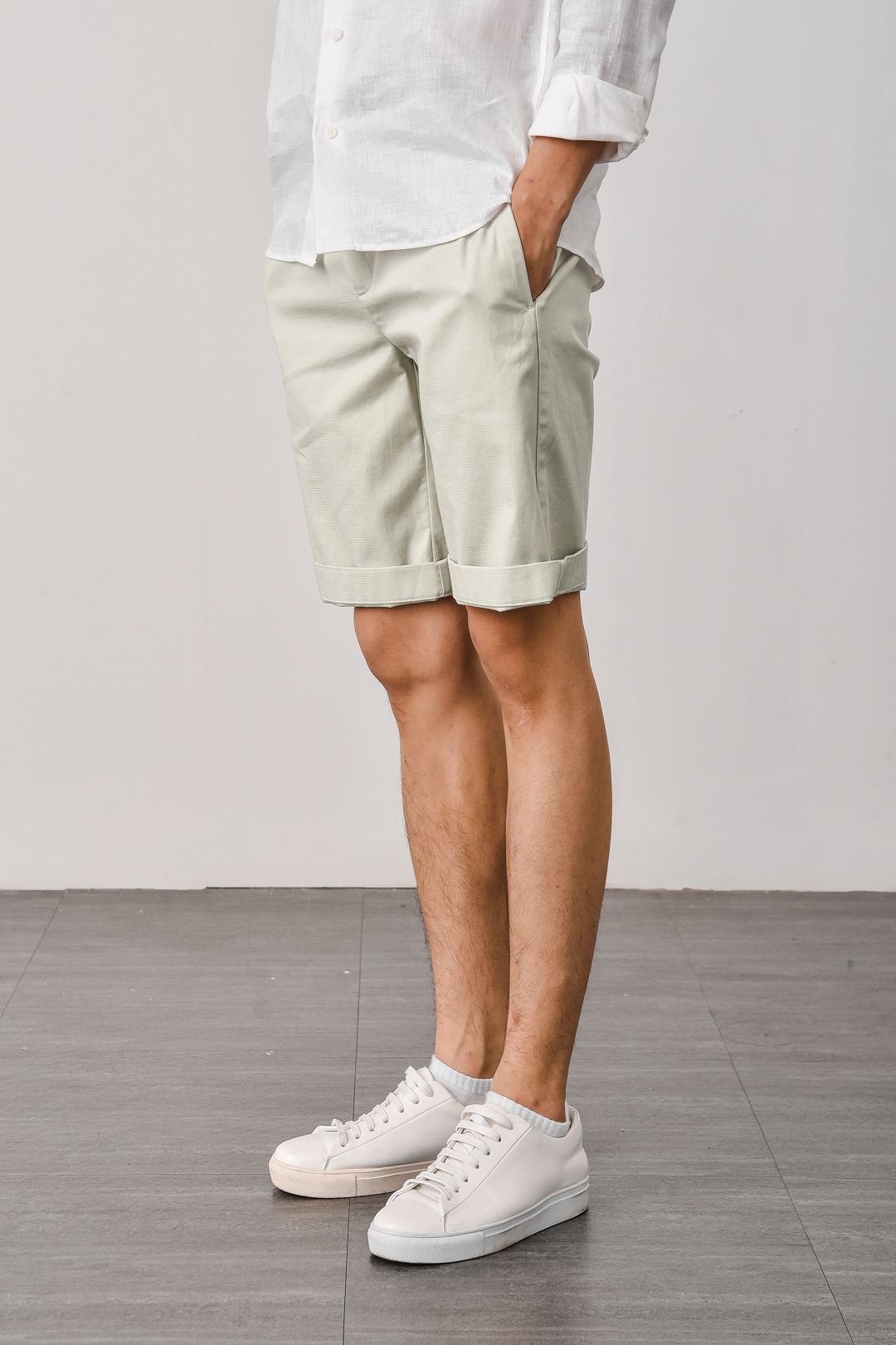 Skinny fit chino shorts sales